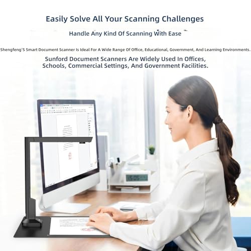 Fast Speed 1600W USB Document Scanner for Offices Home with OCR Text Recognition and Small Size Portable Document Scanner