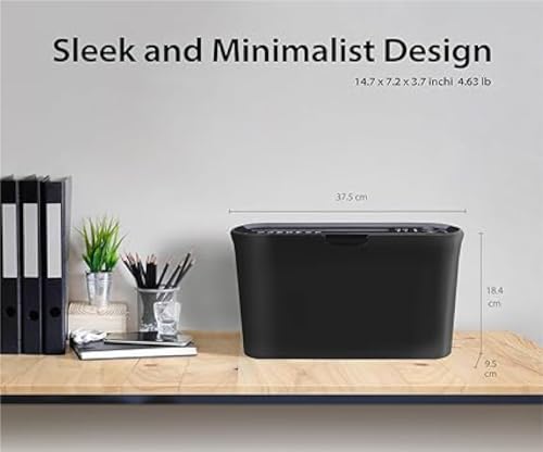Paper Shredder for Home Office, Black Compact Design, 2 Sheet Crosscut Paper, 10 Mins Running Time B08BK