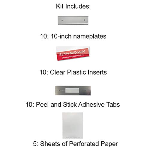 Nap Tags Nameplate Holder with Insert Kit, Wall or Door Mount - Black