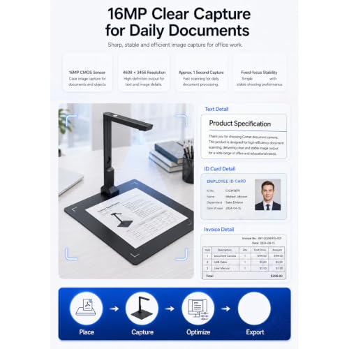 OCR Document Scanner Overhead Camera
