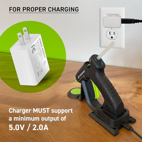 Surebonder EverCharge Cordless Mini Glue Gun with USB-C Rechargeable Battery with Charging Base, Precision Tip, High Temp Hot Glue Gun for Crafts & DIY