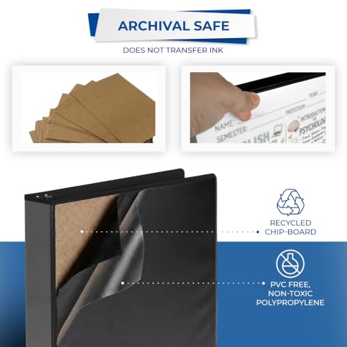 Samsill 1.5 Inch 3 Ring Binders, Economy Round Ring, Clear View Cover, 325 Sheet Capacity - for School, Home, Office - Black, 12 Pack