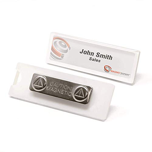 Magnetic Name Badge with Card Insert Window - 3 in. x 23/32 in. (Pack of 50)