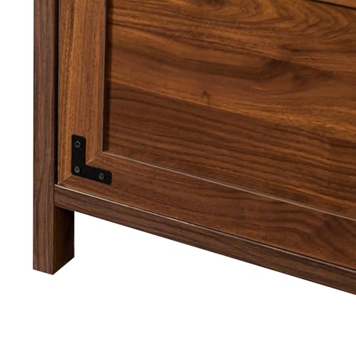 TERRUPEX Farmhouse File Cabinet with Lock, 2-Drawer Wood Filing Cabinet for Home Office, 31.5 Inch Wide Storage Organizer with Key Lock for Letter/Legal Size Files, Rustic Style in Walnut Finish