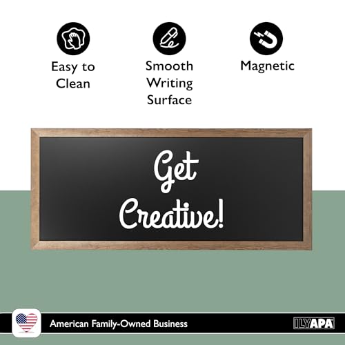 Ilyapa Extra Large Magnetic Chalkboard Sign, 58x25 - Barnwood Wood, Wall