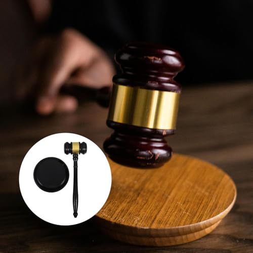 Solid Wood Auction Gavel with Sound Block, Reusable Judge's Hammer for Courtroom Auction Office & Meeting Use Auction Hammer