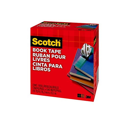 3M Scotch 845 76 Transparent Book Tape, Thick, 3.0 inches (76.2 mm x 13.7 m)