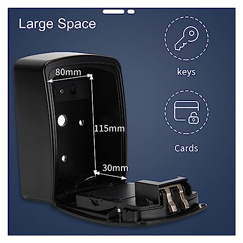 HGIYA Key Lock Box Safe Storage Waterproof Organizer Secret Cabinet Outdoor Wall Mounted Large Capacity Smart Home Security Zinc Alloy Intelligent APP Password Electronic