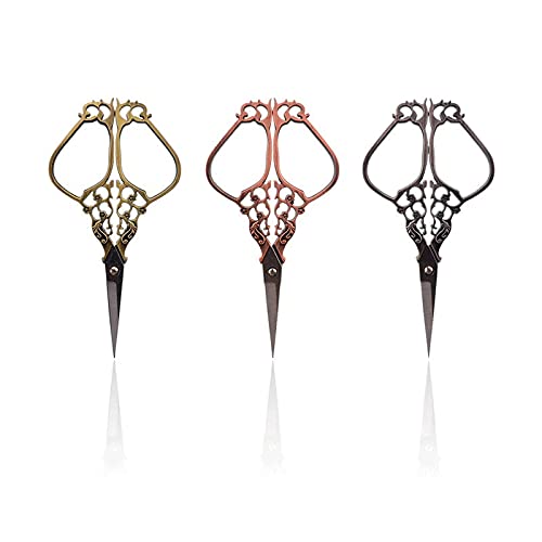 DSWMY Craft Scissors, Craft Scissors Stainless Steel Vintage Tailor Sewing Embroidery Fabric Cutter Yarn Shear