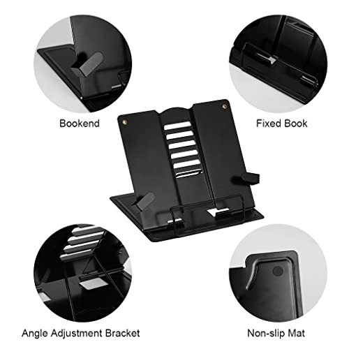 CVXSDFI Adjustable Metal Book Stand Portable Reading Holder Support Document Shelf Bookstand Recipe