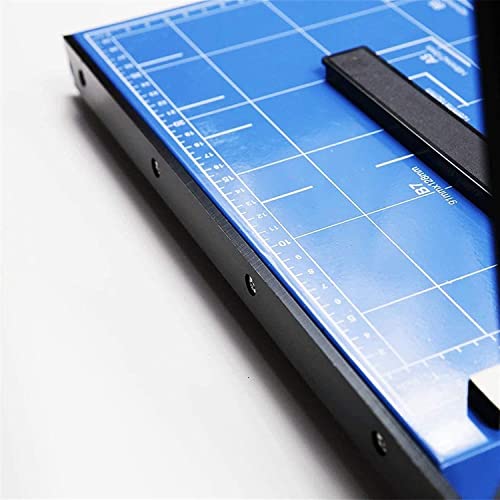 KouRy Paper Cutter A4 Stack Paper Trimmer Guillotine with Guard Rail Safety Blade Lock, Commercial Grade Guillotine Paper Slicer Cutter for Office Home School (Blue)