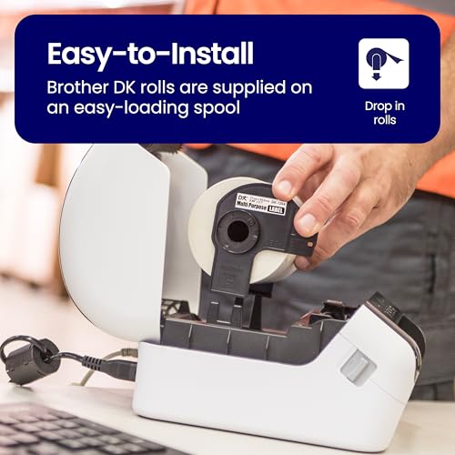 Brother Genuine DK-120424PK Multipurpose Paper Labels, Die-Cut 0.66" x 2.1", Engineered for Excellence, 400 Labels Per Roll, 24 Rolls per Box, White, for use with Select Brother QL Label Printers