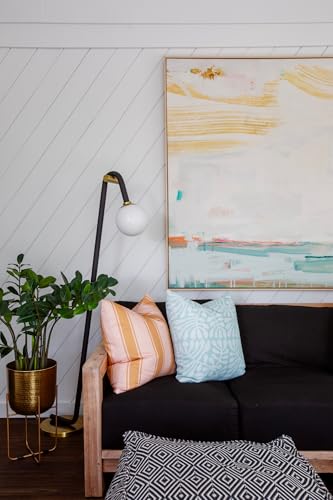 Mitzi Whit 1-Light Floor Lamp | Aged Brass and Black Finish | Made of Steel & Glass | Damp-Rated for Bathroom Use | 60.25" Overall Height | HL382401-AGB/BK