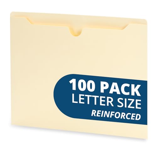 Blue Summit Supplies 100 File Jackets, Letter Size, Manila