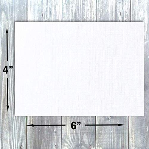 Hamilco White 80lb Cover Heavy 4x6 Linen Cardstock & Envelopes (100PK)