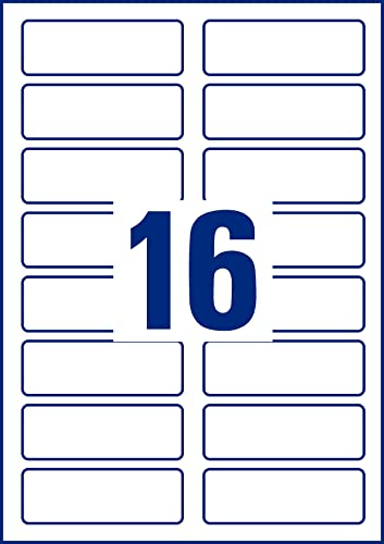 Avery Zweckform L4783 Name Badge Labels, 20 Sheets/320 Labels/88.9 x 31 mm, White