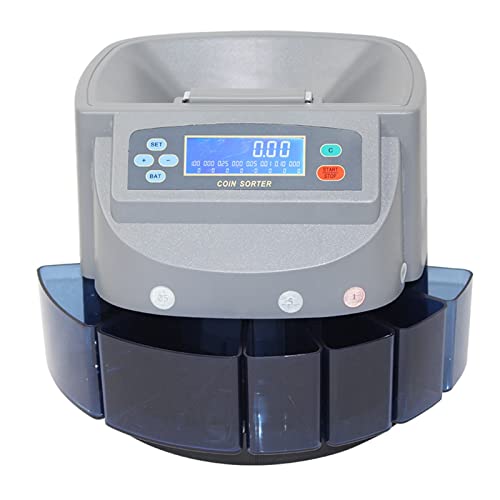 Acivirdde Coin Counter, Counting Device, Currency Sorting Machine, LCD Screen, Coin Counter Suitable for Multiple Countries.
