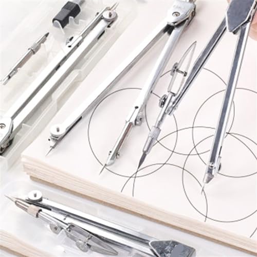 MENGKK Drafting Compasses Drafting Drawing Compass Lead Core Math Geometry Circles Tool Durable Supplies