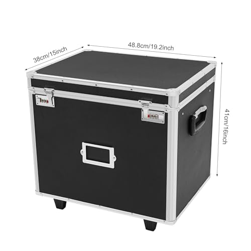 KSSTEVNBD Literature Organizer File Organizer Box Locking File Storage Chest Letter/Legal File Storage File Storage Box for Home File Cabinet with Handle 13.8 X 10 X 13.4Inch Silver/Size 3