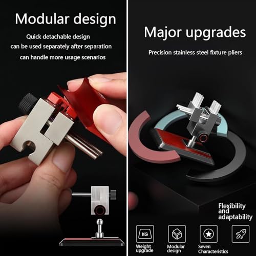 Directional Etching Sheet Bending Craft Model Tools, Mini Precision Bench Vise, with 8 Stainless Steel Clamping Rods, Small Tabletop Vise, 90° Bend Design, for Craft Sculpture Model Making