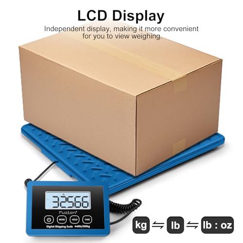 Fuzion Shipping Scale, 440LB x 10g Postal Scale, Hold & Tare Function