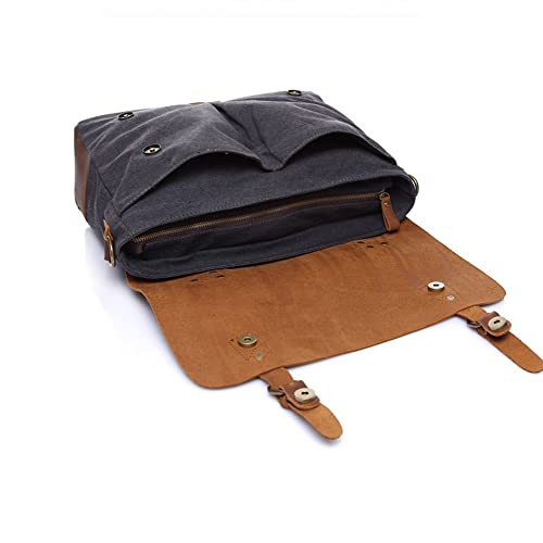 XIXIDIAN Canvas Messenger Bag for Men Travel Satchel Shoulder Bag Laptop Bag Briefcase Business (Color : C, Size : 36x10x8cm)
