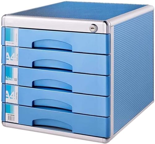 noxozoqm File Cabinets Flat File Cabinet 5-Layer Drawer Cabinet with Lock, Type-Layer Desktop Office Storage Box, Simple File