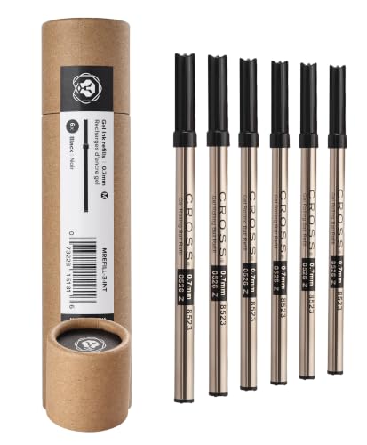 Cross Special Edition, Luxury 'no Fuss' Black Rollerball Pen Refills, 6ct