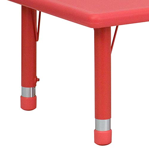 BizChair 24x48 Red Plastic Height Adjustable Activity Table