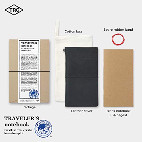 Traveler's Notebook, Regular Size, Black, 13714006