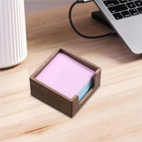 Xuanqiu 2Pcs Acacia Wood Sticky Note Holder Dispenser for Desk Organizer