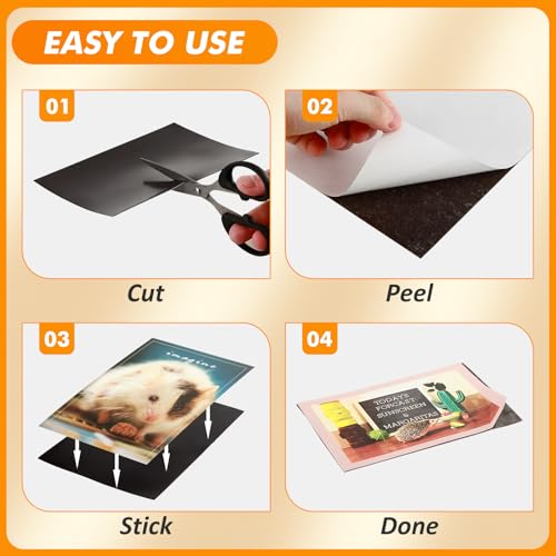 GcFoir Magnetic Sheets with Adhesive Backing 5 x 7 Inch, 100 Packs Flexible Magnet Sheet Strips, 20 Mil Adhesive Magnetic Sheets for Dies Storage Photos Home Office, Fridge Magnets