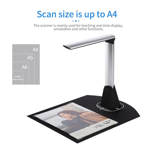 BK34 Document Camera Scanner 5 MP HD Camera A4 Capture Size LED Book Scanner for Classroom Teachers Support 7 Language
