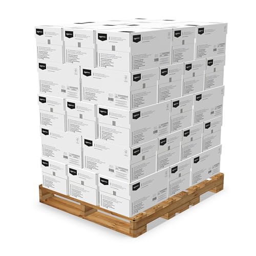 Amazon Basics 30% Recycled Multipurpose Copy Printer Paper, 8.5 x 11 Inches, 20 lb, Pallet, 400 Reams (200,000 Sheets), 92 Bright, White