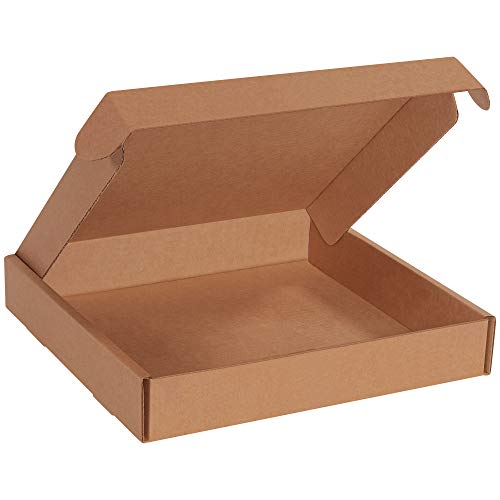 BOX USA Deluxe Literature Cardboard Mailers, 16 x 16 x 2 3/4 Inches, Corrugated Die-Cut Shipping Boxes, Large Brown Kraft Mailing Boxes (Pack of 50)