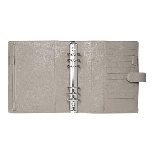Filofax Norfolk Organizer, A5 Size, Taupe - Soft, Full-Grain Leather, Six Rings, Week-to-View Insert, Multilingual (C022643)
