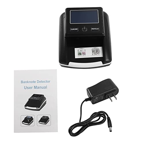 Portable Counterfeit Bill Detector for Usd EUR, Rechargeable Money Checker Machine with UV/Mg/Ir, LED Display & Total Value, Compact Banknote Tester for Store Office Home