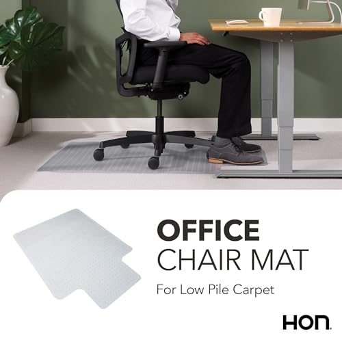 HON Office Chair Mat for Carpet, Heavy Duty, Clear Desk Mat, 36 x 48 in