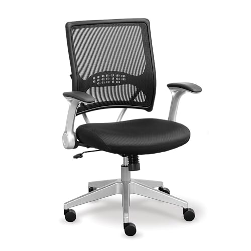 NBF Collection Ergonomic Office Desk Chair with Memory Foam Seat - Ergonomic Home Desk Chairs with Wheels and Armrest - 24.75" D x 28" W x 43.5" H, Black