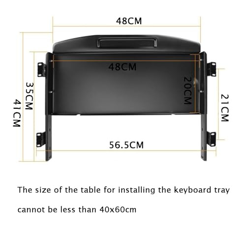 Ergonomic Computer Keyboard Tray with Rotatable Mouse Platform, Steel Keyboard Drawer Platform Under Desk, Slide Out Keyboard Holder for Office (Color : Black, Size : A)