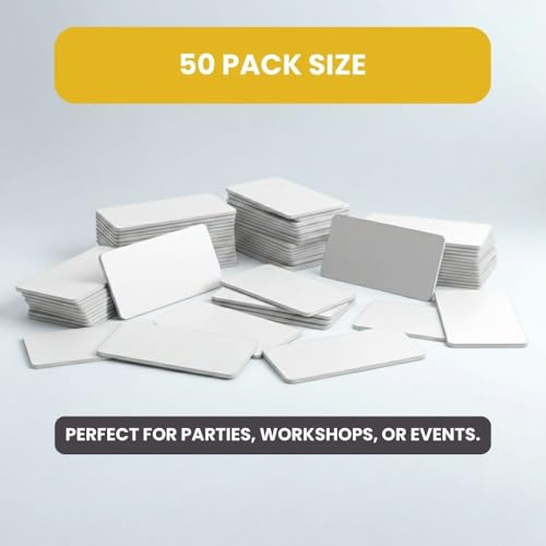 Name Tag/Badge Blanks - 50 Pack - 1-1/2" X 3" (White) Round Corners, Magnetic Backing