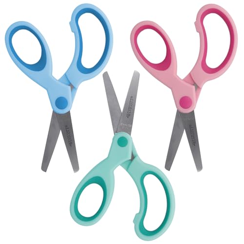 Westcott E-2053S 00 Soft Grip Kids 5 inch Scissors - Assorted Colours (Set of 24)