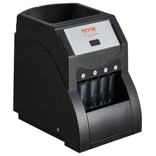 VEVOR Coin Sorter, Sorter and Wrapper Machine with 4 Large Coin Tubes