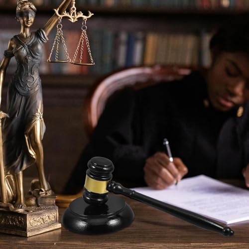 Portable Compact Wooden Judge Gavel, Smooth Finish Handcrafted Court Auction Hammer for Meeting & Legal Use Auction Hammer
