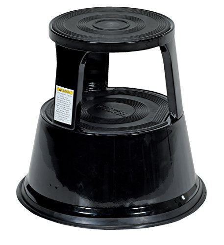 Vestil STEP-17-BK Steel Rolling Step Stool 17 In. Top Step Height 500 Lb. Capacity Black