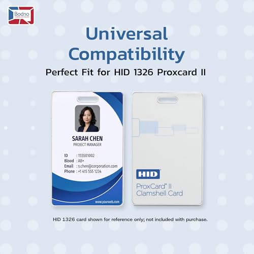 Bodno CR80 Mylar Adhesive Backed PVC Cards — 10 Mil Stickyback Overlay for Clamshell Proximity Cards | Printable, Peel & Stick | ID Badges, Access Control [200 Pack]