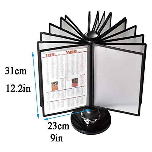UMJIGF Catalog Display Rack, 20 Double-Sided Panels, Letter-Size, Desktop Reference System, for Display A4 Documents, Product Price List, Rotating Insert,Grey