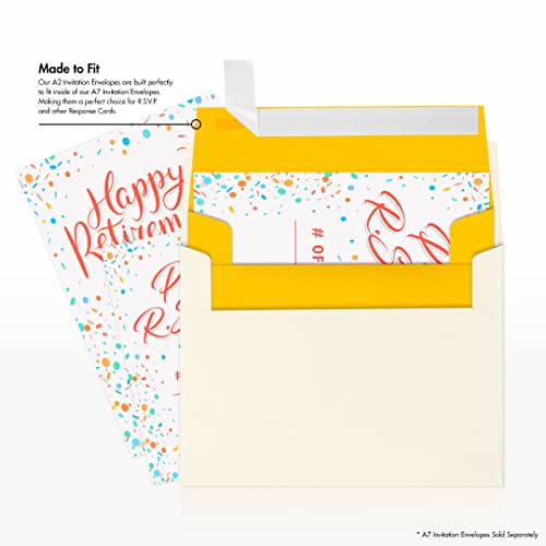 LUXPaper A2 Invitation Envelopes | Peel & Press | 4 3/8" x 5 3/4" | Sunflower Yellow | 80lb. Text | 1,000 Qty