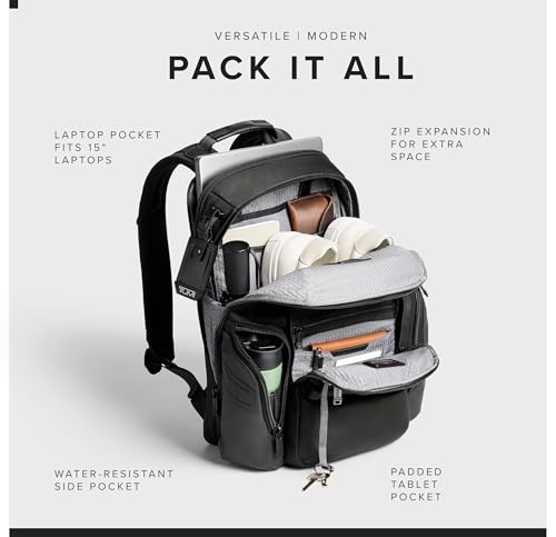 TUMI - Alpha Bravo Navigation Backpack - Everyday Travel Backpack - Fits Up to 15" Laptop - 16.0" X 14.0" X 7.3"