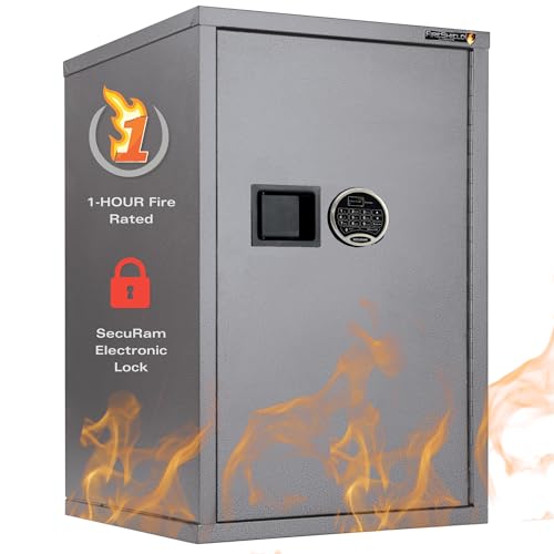 FireKing FireShield Fire Rated Storage Cabinet, Electronic Lock, Silver